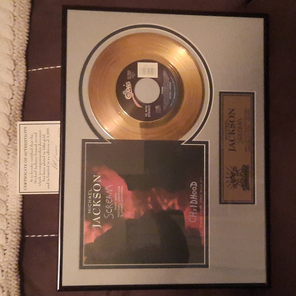 Micheal Jackson framed collectable record "Scream"